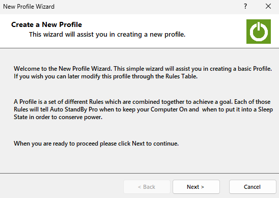 Simple Profile Wizard