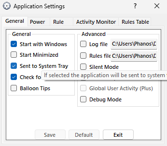Application Settings