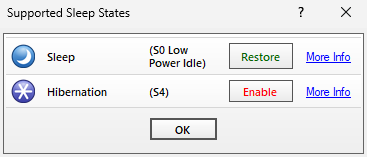 Supported Sleep States